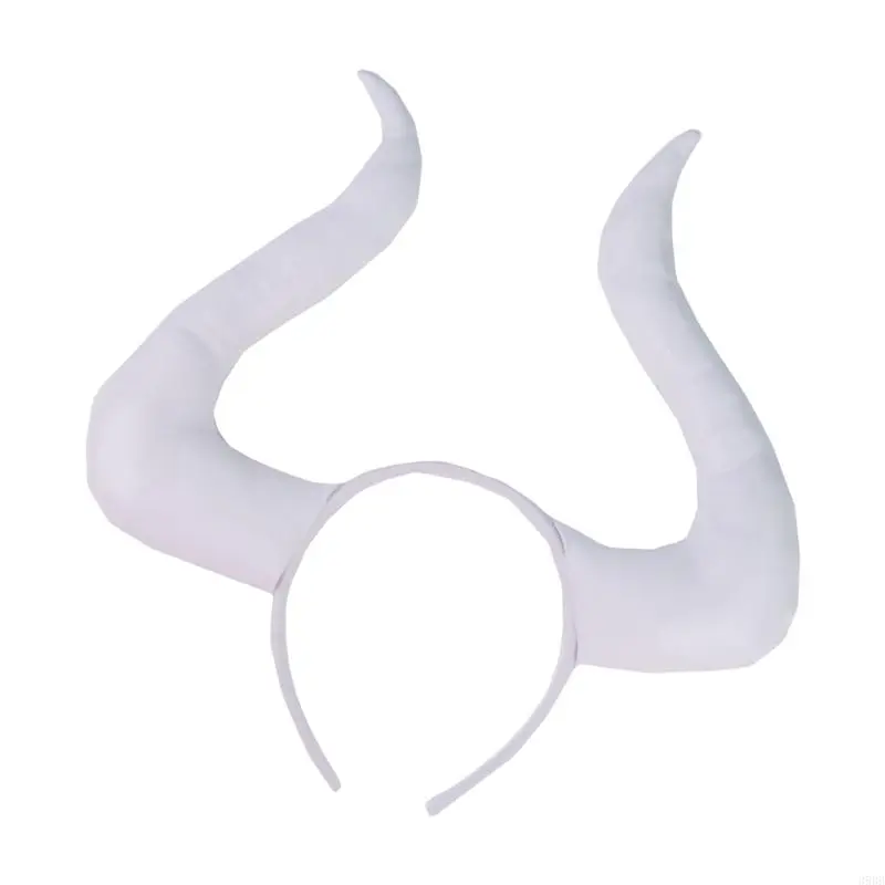 652F Handmade Cattle Horn Headband Cattle Girls Cosplay Accessories Horns Fursuit Masquerade Halloween Cosplay Party