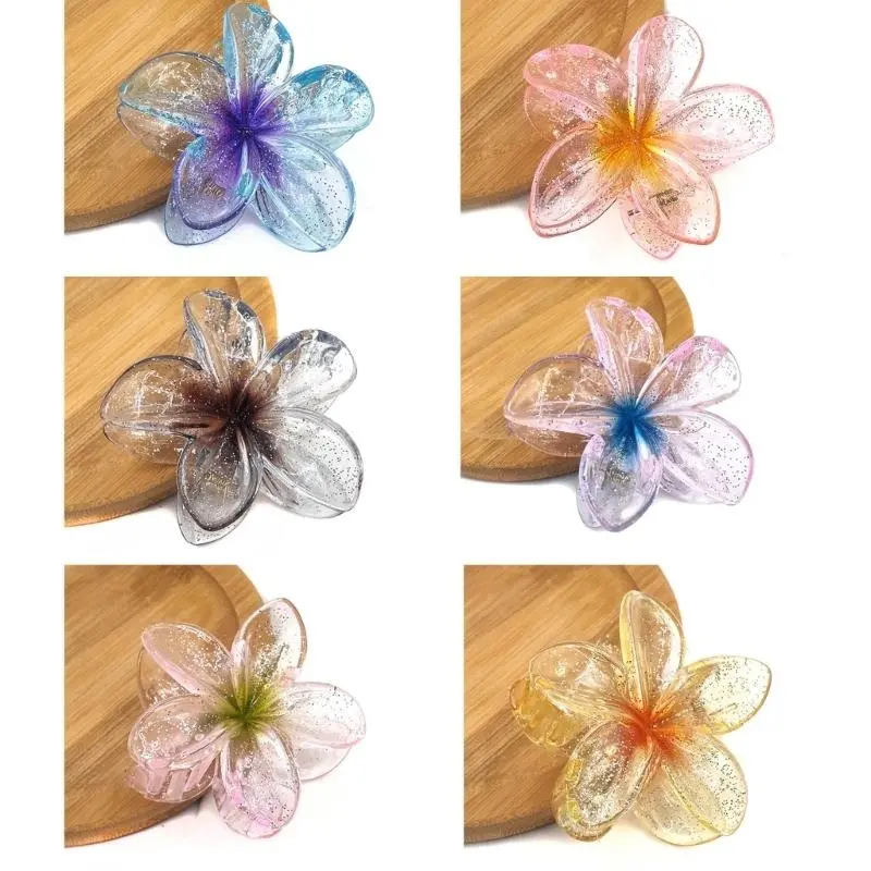 652F Hair Claw Clip for Girl Flower Hair Clamp SharkClip Hair Tool Ponytail Holder Hair French Jaw Clip Lady Headdress
