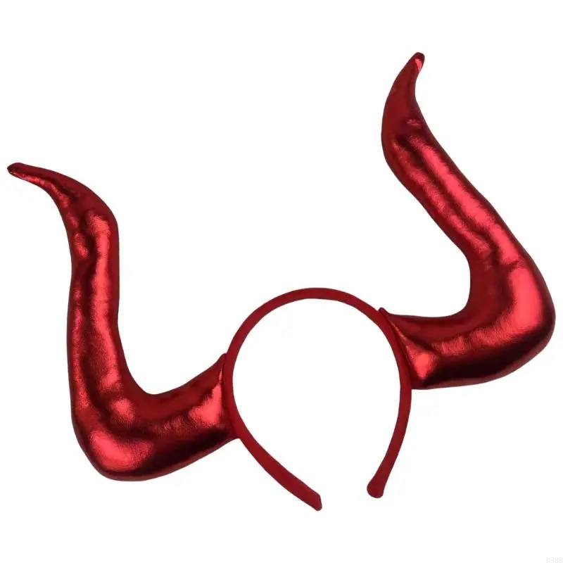 652F Handmade Cattle Horn Headband Cattle Girls Cosplay Accessories Horns Fursuit Masquerade Halloween Cosplay Party