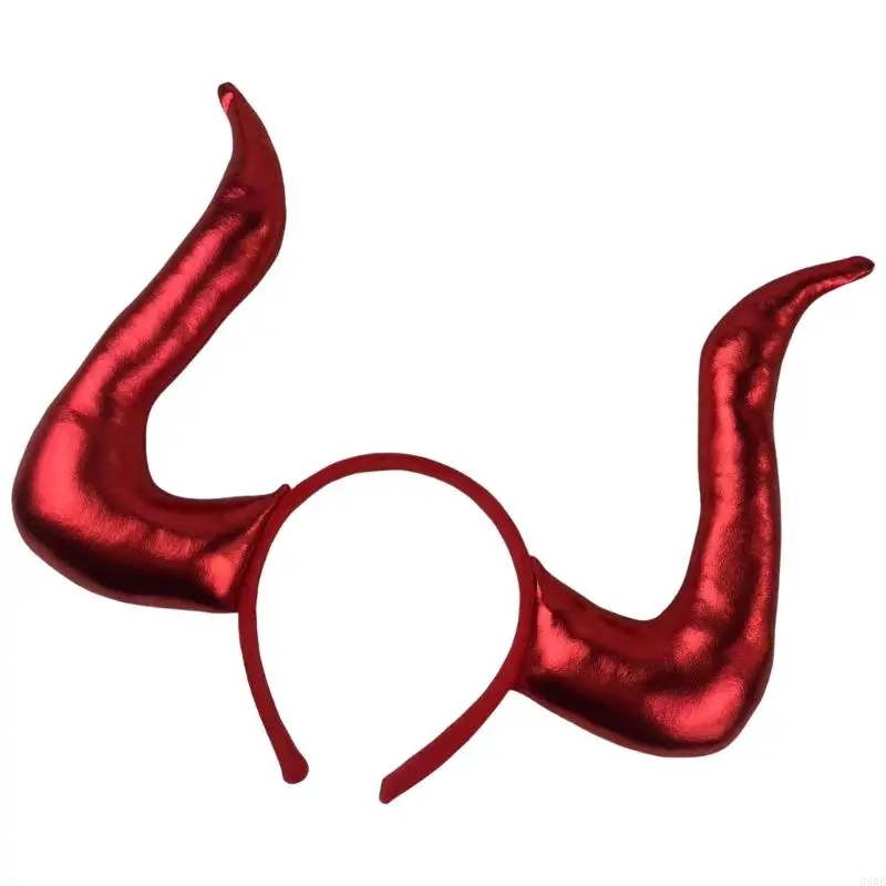 652F Handmade Cattle Horn Headband Cattle Girls Cosplay Accessories Horns Fursuit Masquerade Halloween Cosplay Party