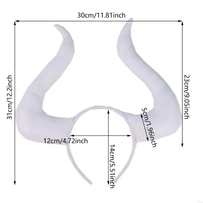 652F Handmade Cattle Horn Headband Cattle Girls Cosplay Accessories Horns Fursuit Masquerade Halloween Cosplay Party
