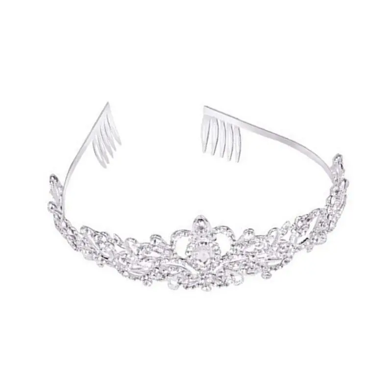 652F Elegant Crystal Tiaras Crowns for Weddings Prom Birthday Parties Baroque Headbands with Rhinestones for Formal Occasion