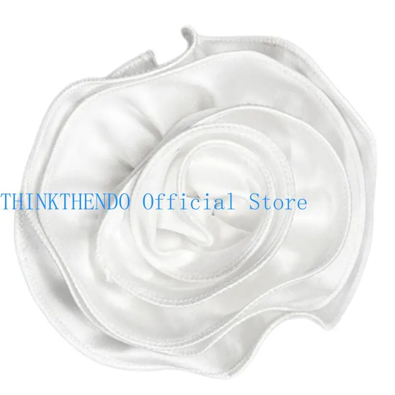 652F 3D Fabric Rose Flower Brooch Pin Handmade Materials Kits Crafting Evening Costume Dance Dress Sewing Flower Appliques