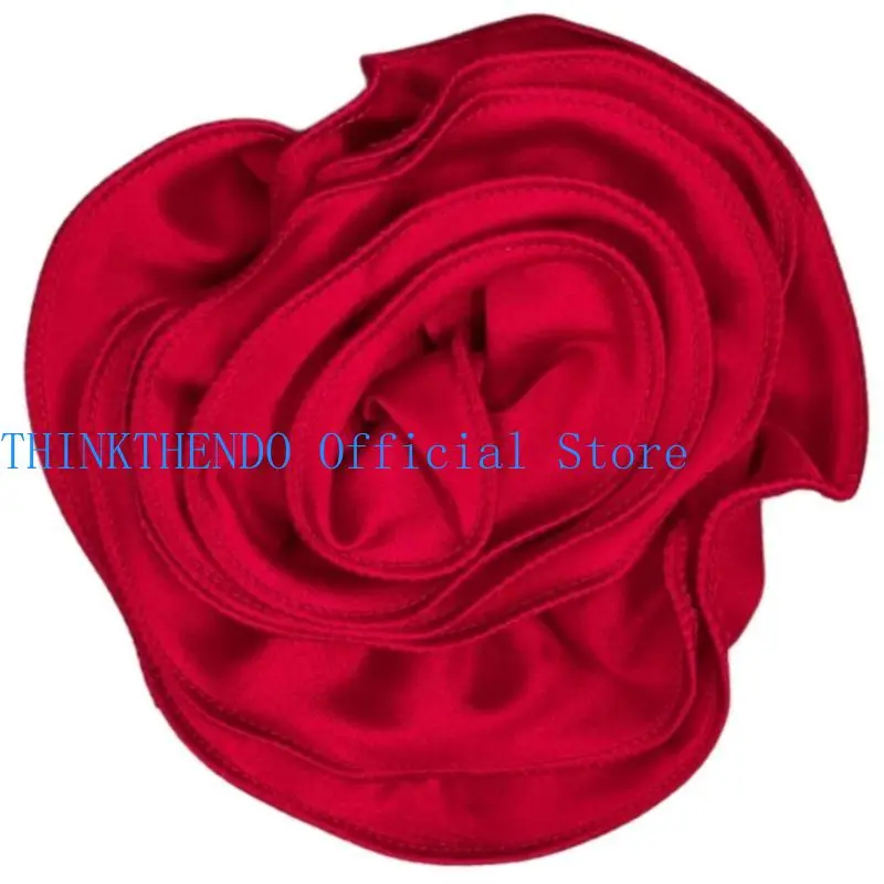 652F 3D Fabric Rose Flower Brooch Pin Handmade Materials Kits Crafting Evening Costume Dance Dress Sewing Flower Appliques