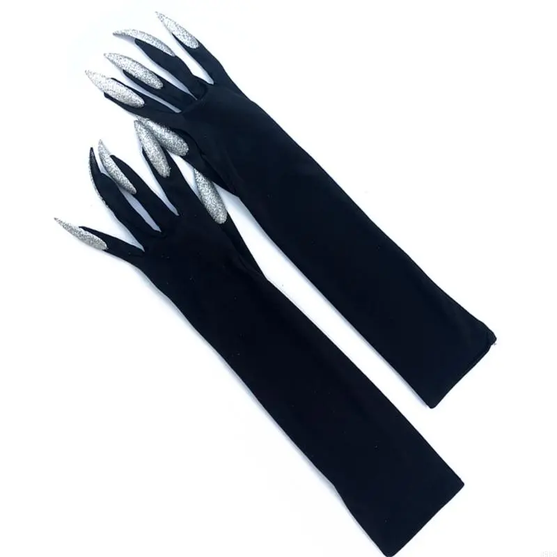 652F Funny Claw Gloves Birthday Party Cosplay Mardi Gras Long Nails Accessories Halloween Costume Gloves