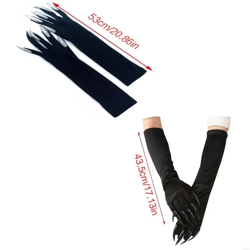 652F Funny Claw Gloves Birthday Party Cosplay Mardi Gras Long Nails Accessories Halloween Costume Gloves