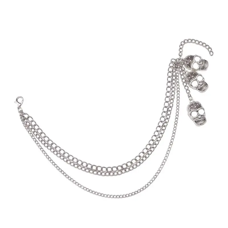 652F Skull Charm Shoe Chain Shoe Accessories Metal Chain for Various Shoes Adjustable Length Shoe Chain Shoe Ornament