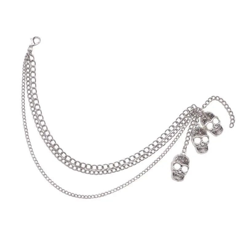 652F Skull Charm Shoe Chain Shoe Accessories Metal Chain for Various Shoes Adjustable Length Shoe Chain Shoe Ornament