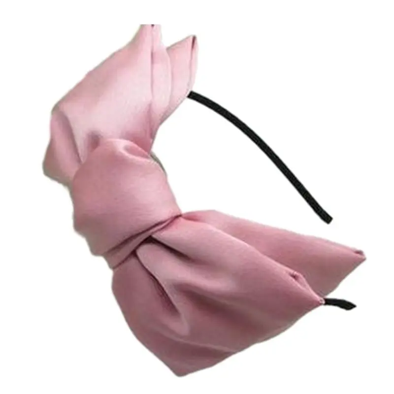 652F Fashion Large Bowknot Headband for Adult Dinner Party Headhoop French White Hair Cover Hairband Hair Accessory