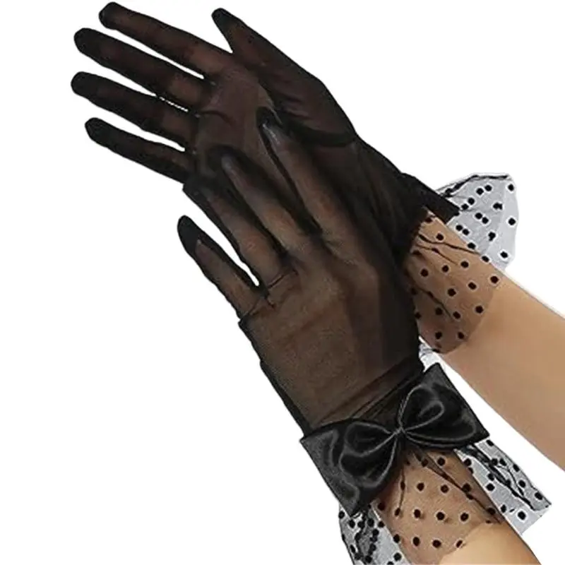 652F Lace Gloves for Formal Event Party Costume Gloves Elegant Wedding Gloves Adult Unisex Stage Performances Hand Gloves