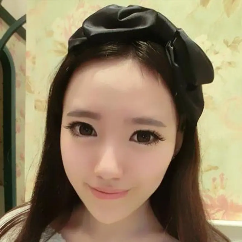 652F Fashion Large Bowknot Headband for Adult Dinner Party Headhoop French White Hair Cover Hairband Hair Accessory