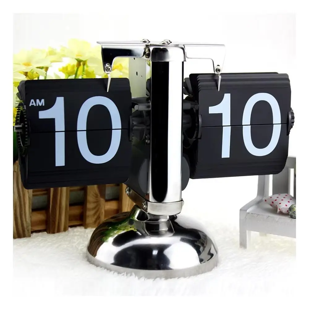 Page Turning Automatically Digital Auto Flip Clock Internal Gear Operated Removable Quartz Time Clocks Easy To Adjust Accurate