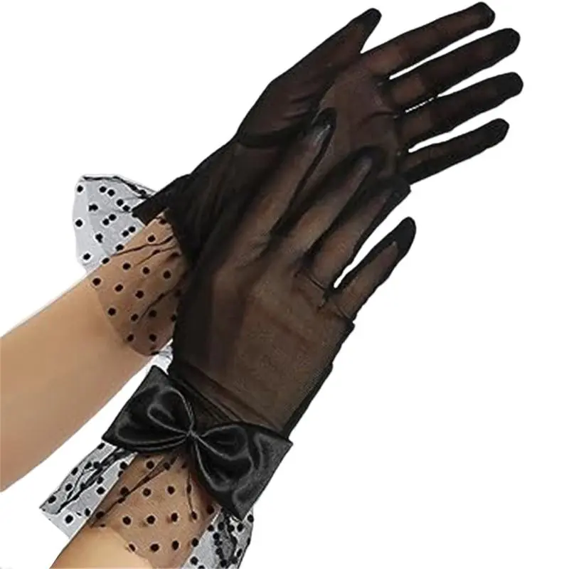 652F Lace Gloves for Formal Event Party Costume Gloves Elegant Wedding Gloves Adult Unisex Stage Performances Hand Gloves
