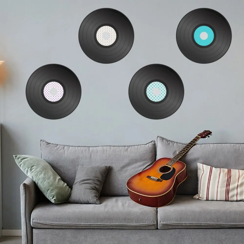 8Pcs/set Records Displays Fake Records Stickers Artwork Crafts Vinyl Record Stickers PVC Vinyl Record Wall Music Signs Ornaments
