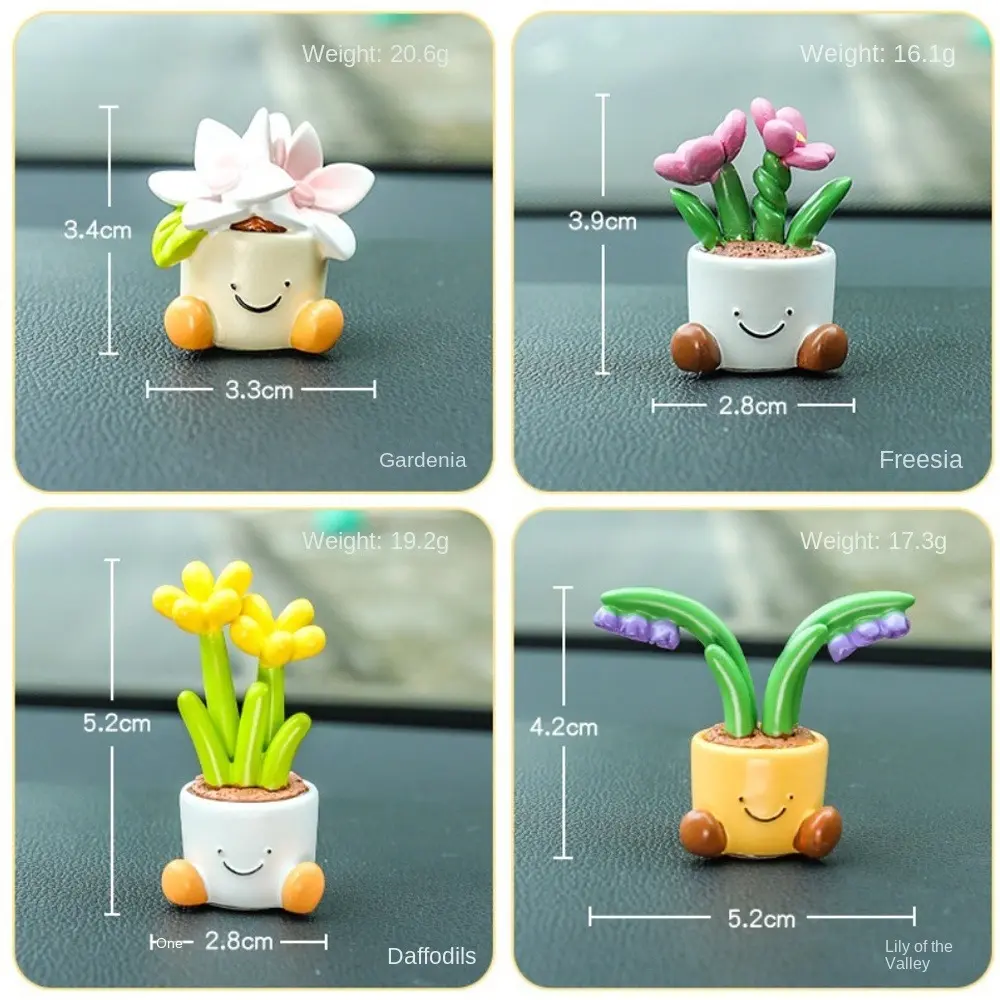 Flower Pot Car Ornaments Ornaments Gardenia Flower Car Dashboard Figure Little Canglan Narcissus Flower