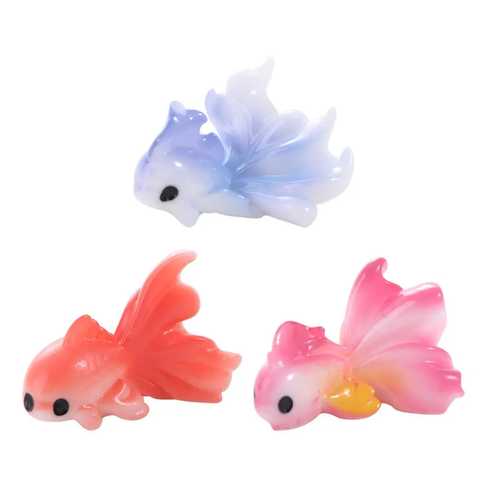 Decorative Gold Fish Micro Landscape Cartoon Resin Mini Colorful Fish Simulation Gold Fish Figurine Fairy Garden