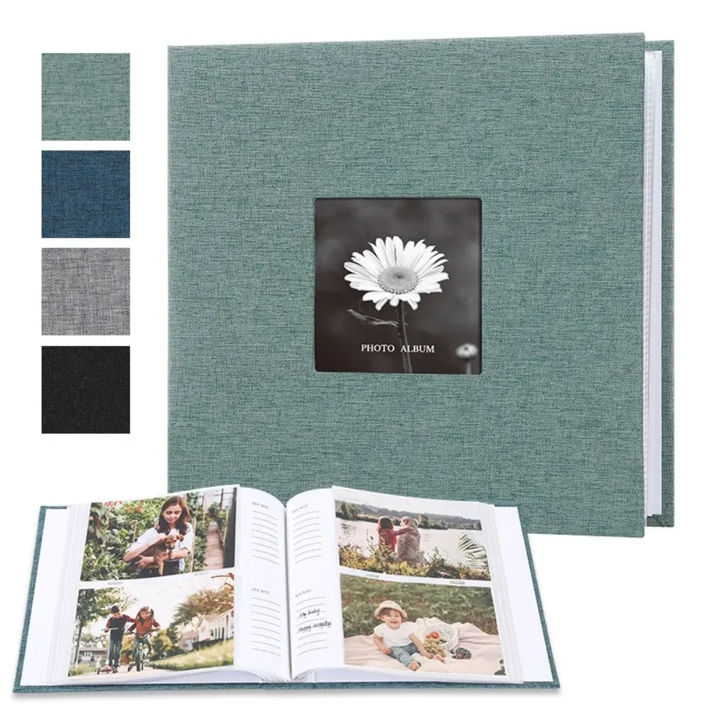 6in Linen Cover Photo Album Interleaf Type 200/300Pics Large Scrapbook Album 100 Pages DIY Memory Book Family Times