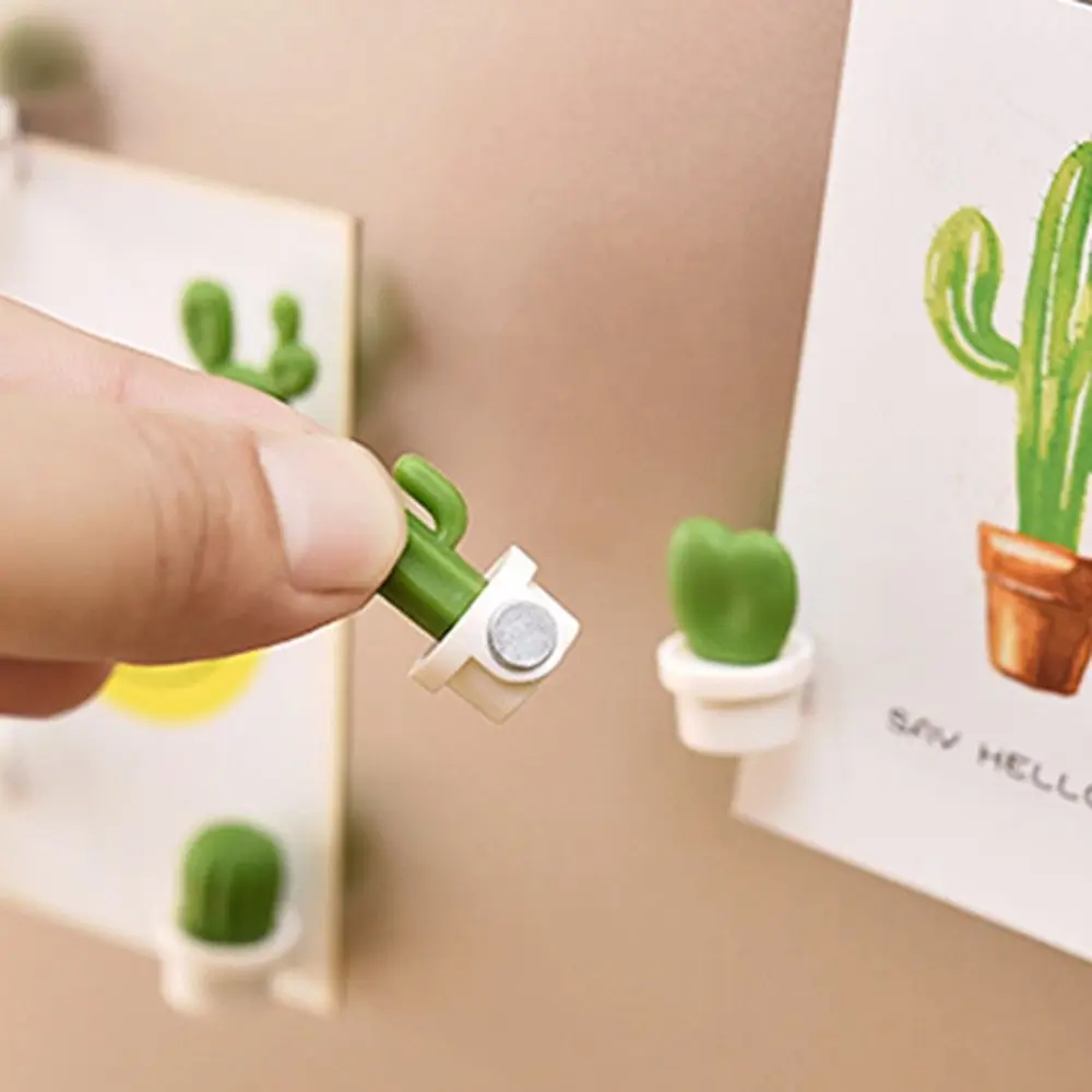 Mini Magnet Button Succulent Message Sticker Cactus Home Decoration Fridge Magnets