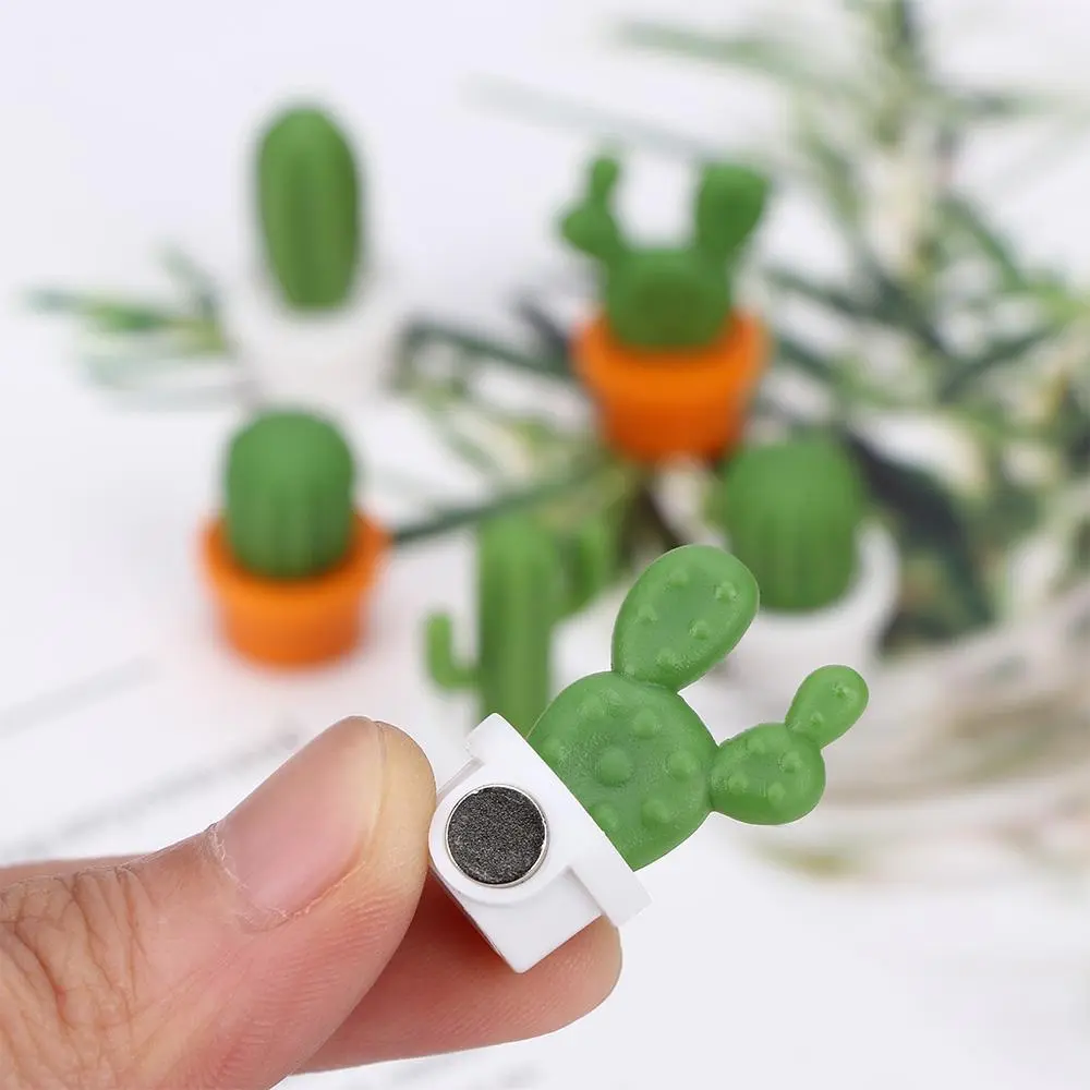Mini Magnet Button Succulent Message Sticker Cactus Home Decoration Fridge Magnets