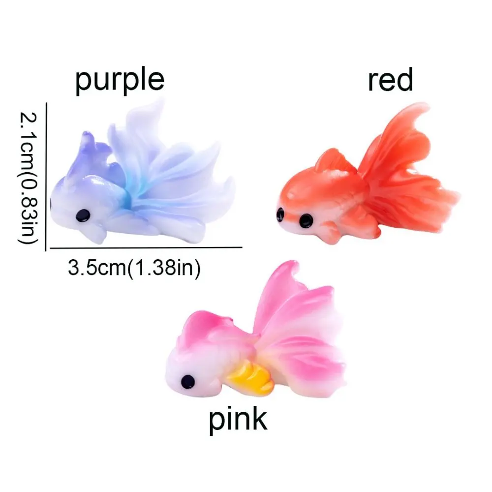 Decorative Gold Fish Micro Landscape Cartoon Resin Mini Colorful Fish Simulation Gold Fish Figurine Fairy Garden