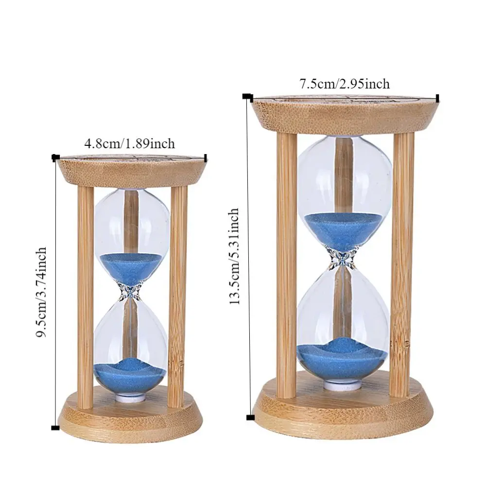 Bamboo Fluorescent Hourglass Creative Transparent Glass Luminous Sand Timer No Electricity Required 1/10 Minute