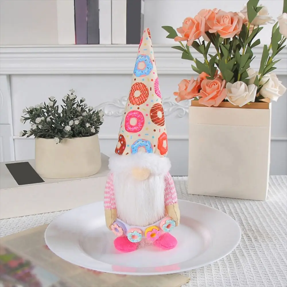 Fashion Unique Faceless Donut Doll Cute Craft Elderly Dwarf Doll Cartoon Christmas Ornaments Window