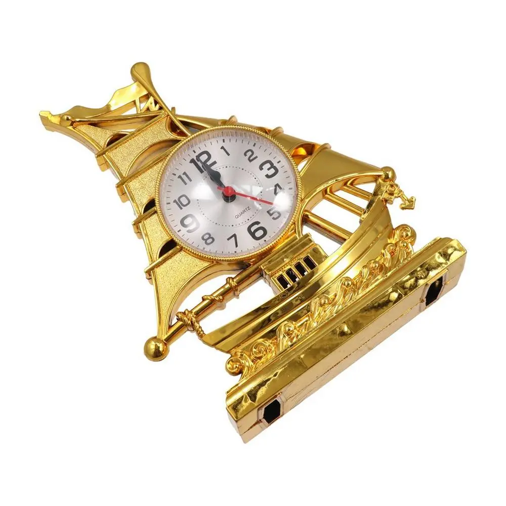 Retro Classical Sailboat Alarm Clock Mediterranean Lovely Sailboat Sculpture Eco-friendly Desk Alarm Clock Gift