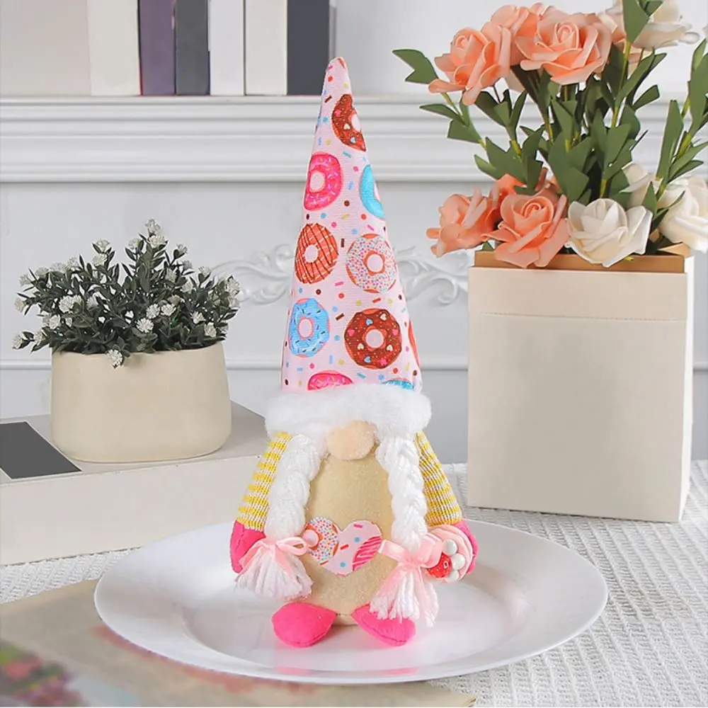 Fashion Unique Faceless Donut Doll Cute Craft Elderly Dwarf Doll Cartoon Christmas Ornaments Window