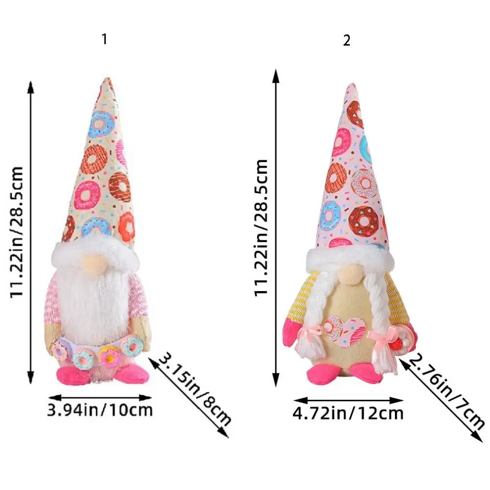 Fashion Unique Faceless Donut Doll Cute Craft Elderly Dwarf Doll Cartoon Christmas Ornaments Window