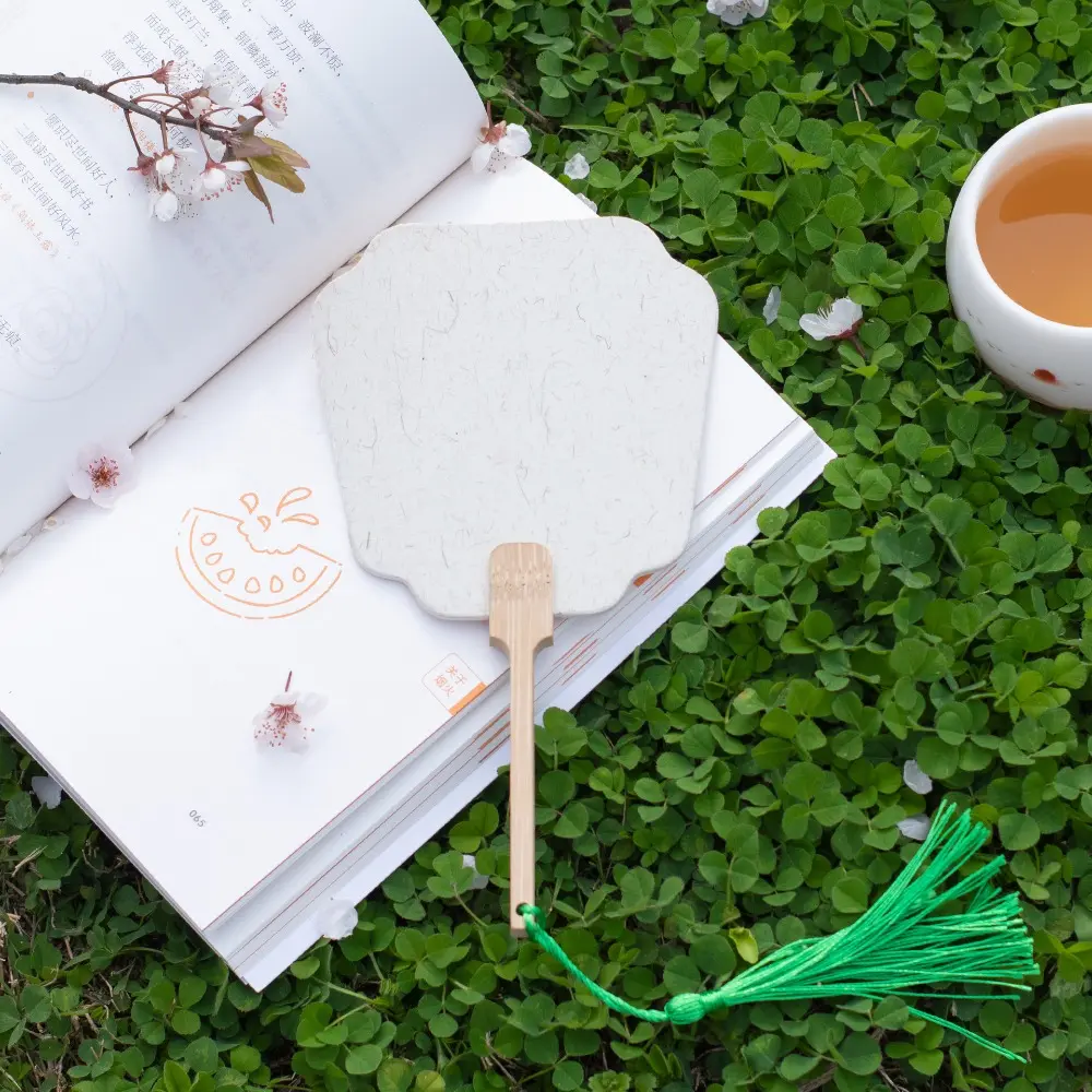 Portable Chinese Style Mini Graffiti Fans Round Unfinished Blank Painting Fans Handmade Xuan Paper Summer Fan Wedding Party
