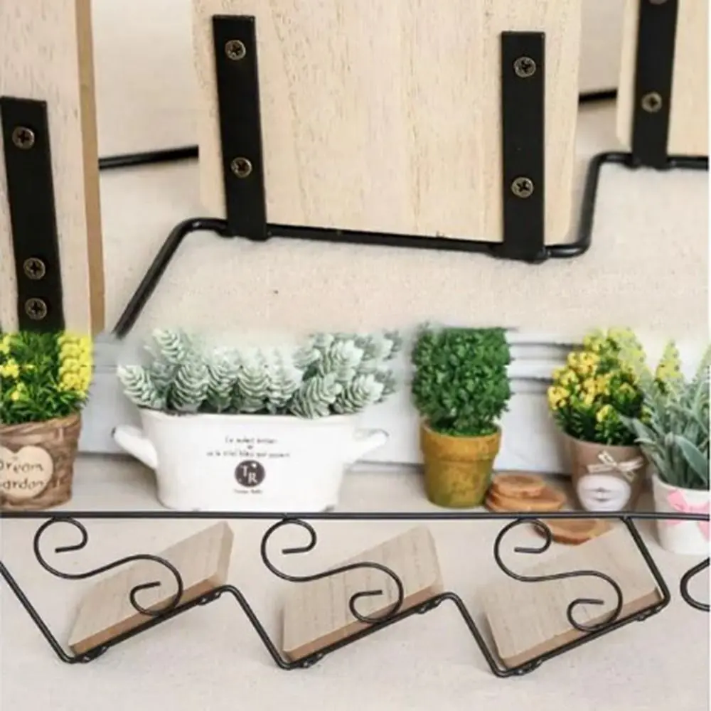 American Style Wall-mounted Flower Stand Iron Art Simple Wall Display Shelf Staircase Shape Wall Hanging Flower Pot Wall Decor