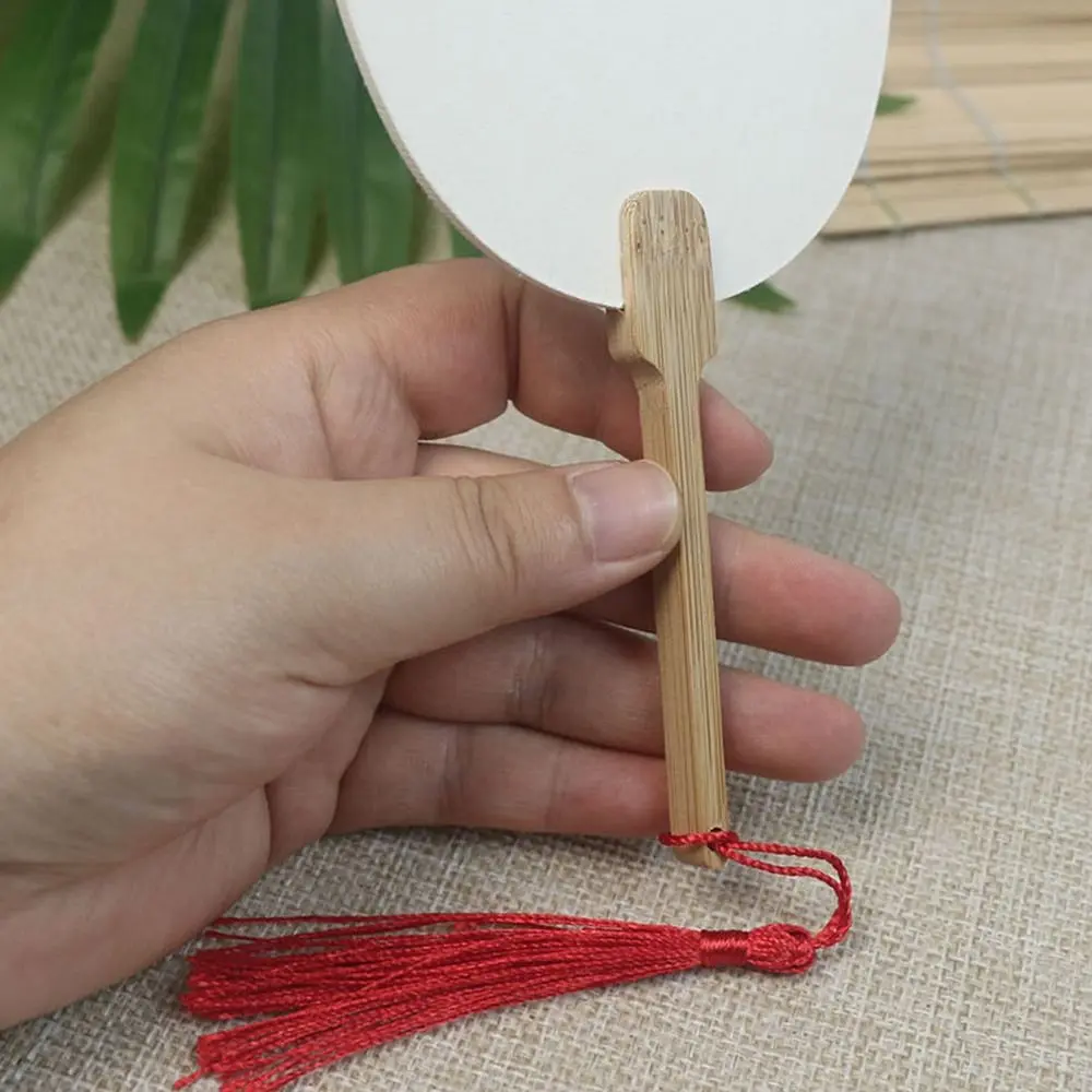 Portable Chinese Style Mini Graffiti Fans Round Unfinished Blank Painting Fans Handmade Xuan Paper Summer Fan Wedding Party