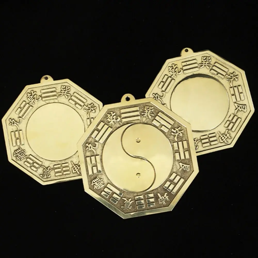 Chinese Style Brass Bagua Mirror Pendant Feng Shui Handicraft Convex Mirror Ornament Convex Mirror Auspicious Crafts Mirror