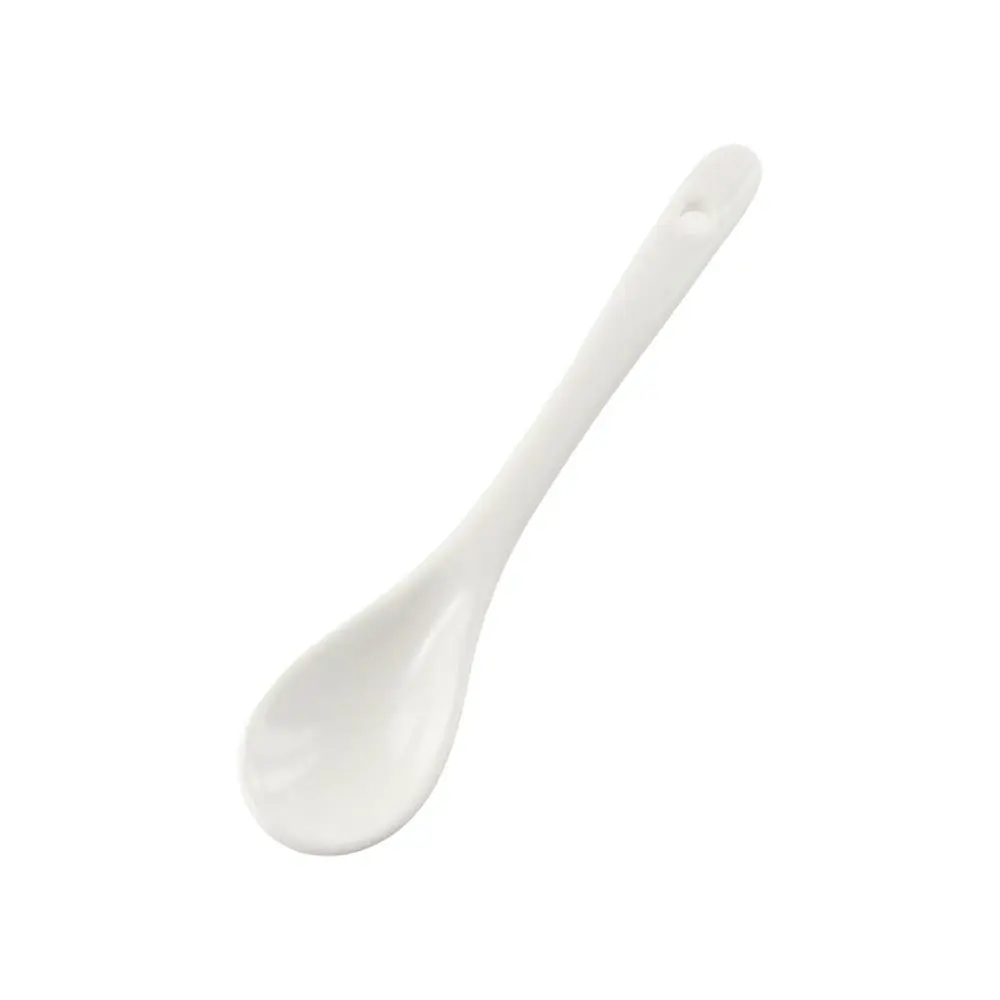 Kitchen Tools Ceramic Long Handle Spoons White Mini Stirring Spoon Creative Seasoning Spoon Ice Cream