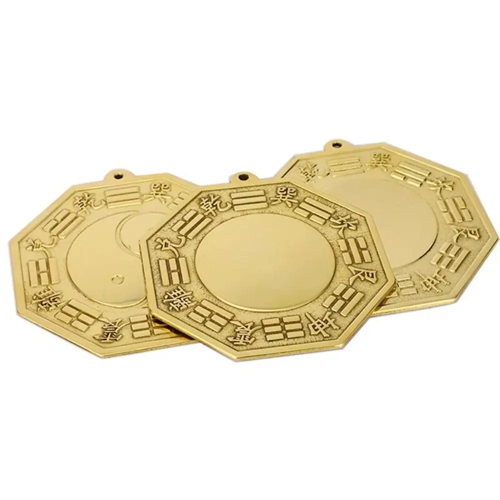 Chinese Style Brass Bagua Mirror Pendant Feng Shui Handicraft Convex Mirror Ornament Convex Mirror Auspicious Crafts Mirror