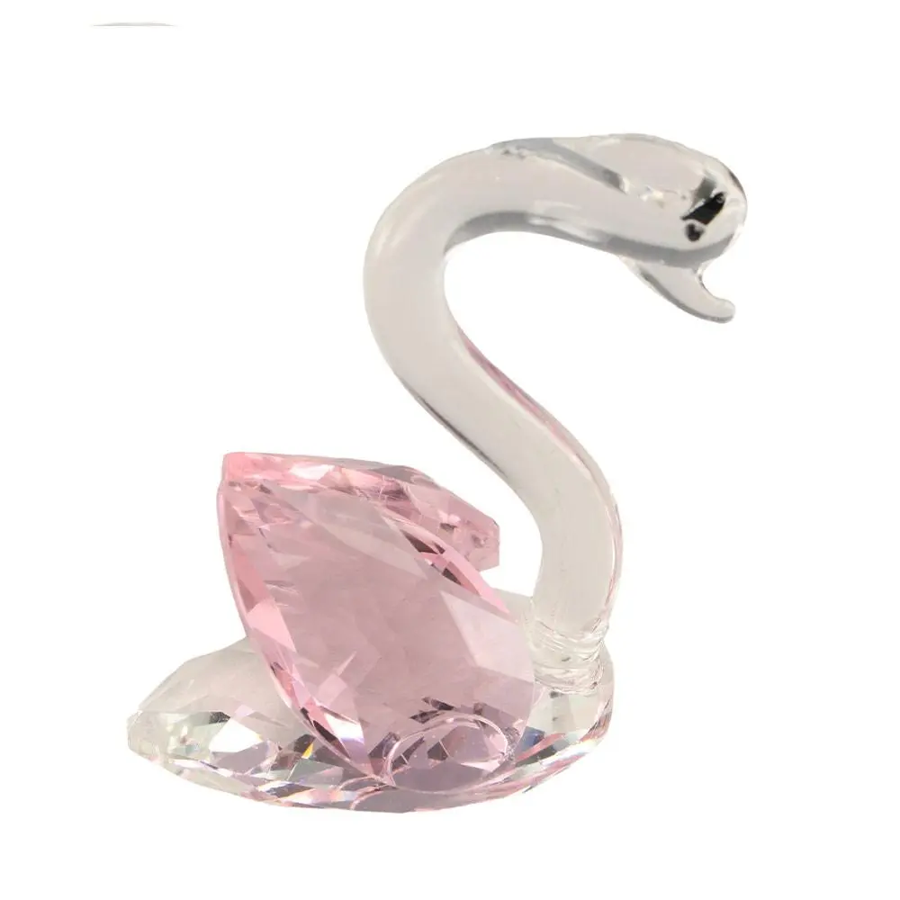 Wedding Party Giveaways Crafts Crystal Swan Creative Gift Little Swan Ornament Elegant Glass Home Decoration Swan Statue Desktop