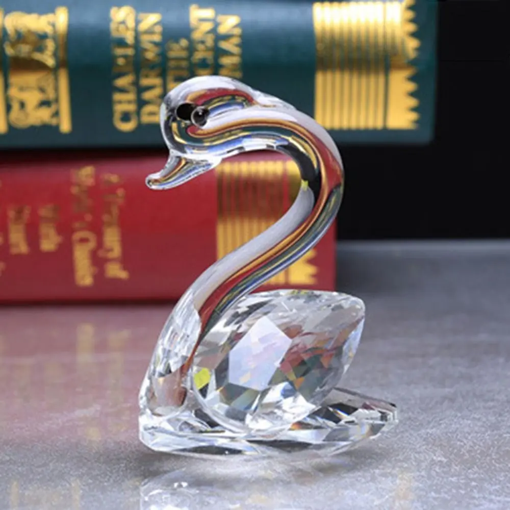 Wedding Party Giveaways Crafts Crystal Swan Creative Gift Little Swan Ornament Elegant Glass Home Decoration Swan Statue Desktop
