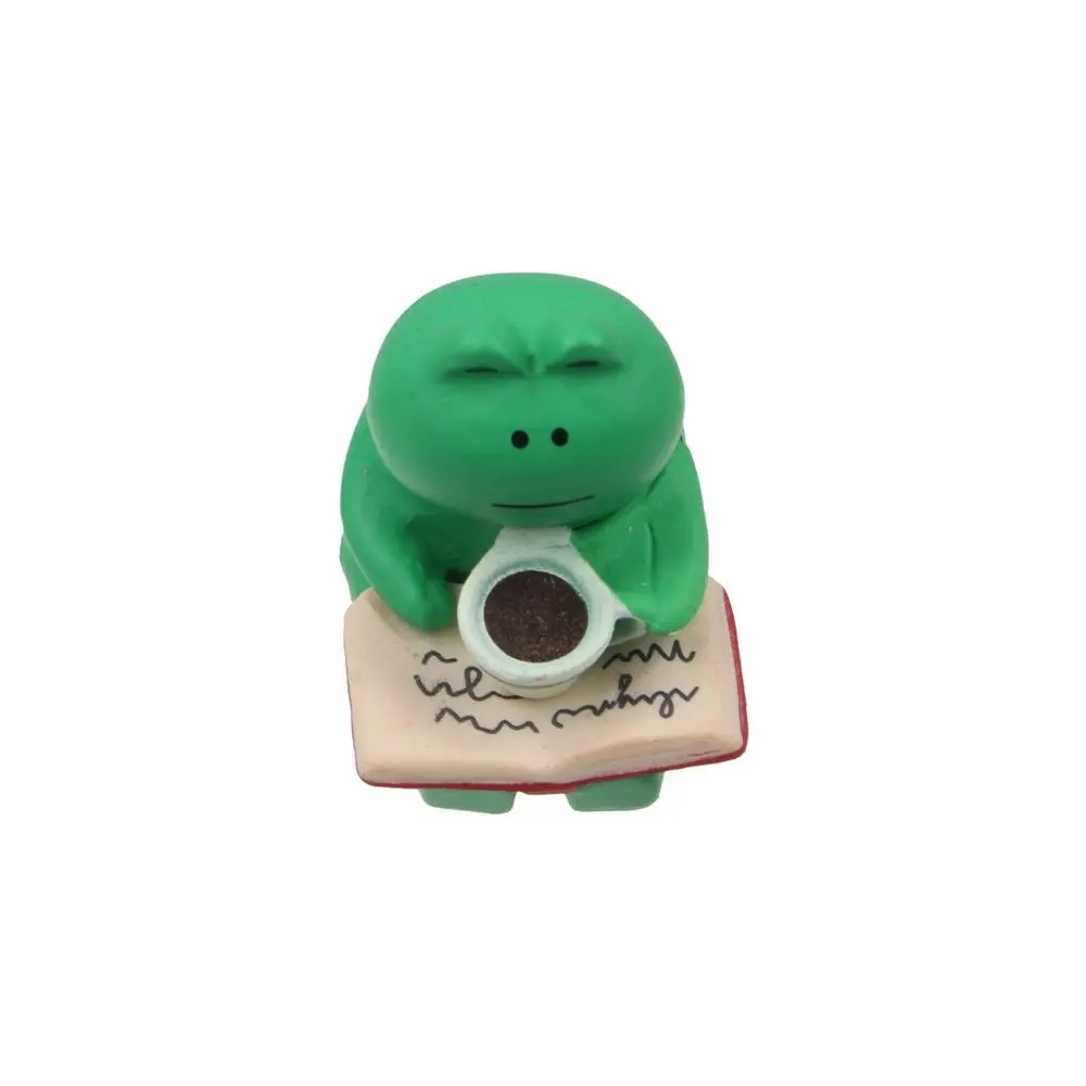 2PCs/set Creative Cute Rocking Chair Frog Models Mini Handmade Reading Frog Miniatures Cartoon Small Chair Ornaments Photo Props