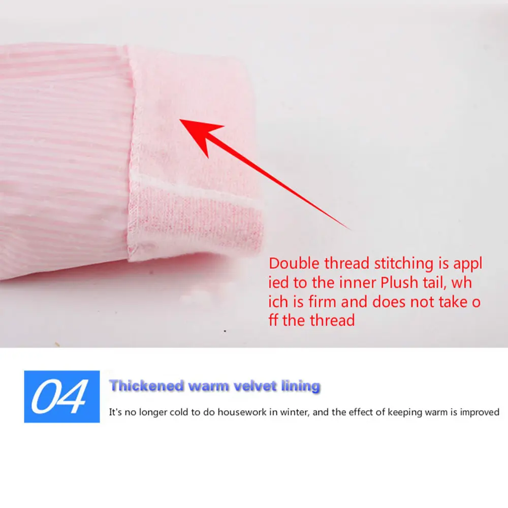 Velvet Thickening Washing Wash Dishes Cleaning Warm Kitchen Rubber gloves Household Gloves Long Sleeve