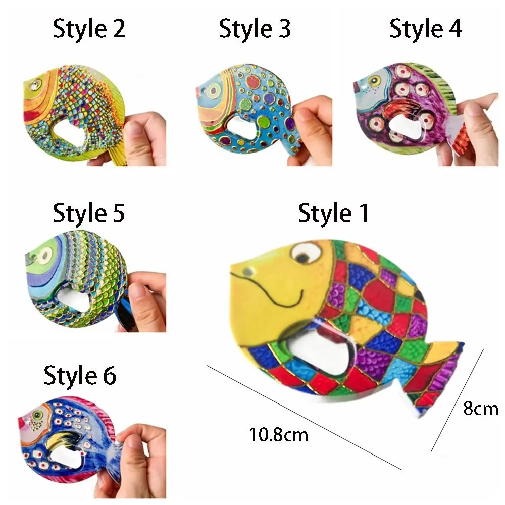 Home Decor Resin Fat Headed Fish Bottle Opener Creative Portable Refrigerator Sticker DIY Cute Fridge Magnet Locker Cabinet