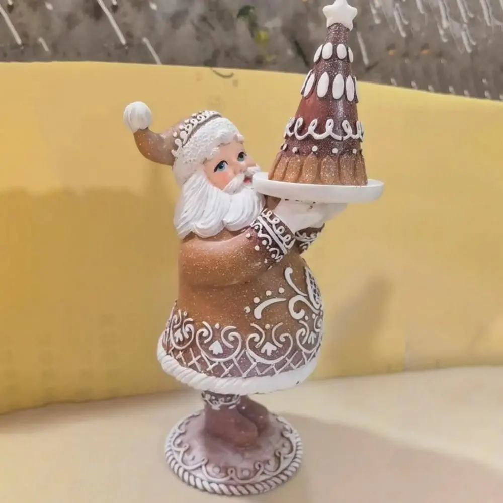 Adorable Cute Santa Claus Ornaments Cartoon Exquisite Resin Santa Claus Statues Unique Christmas Ornament Outdoor Decor