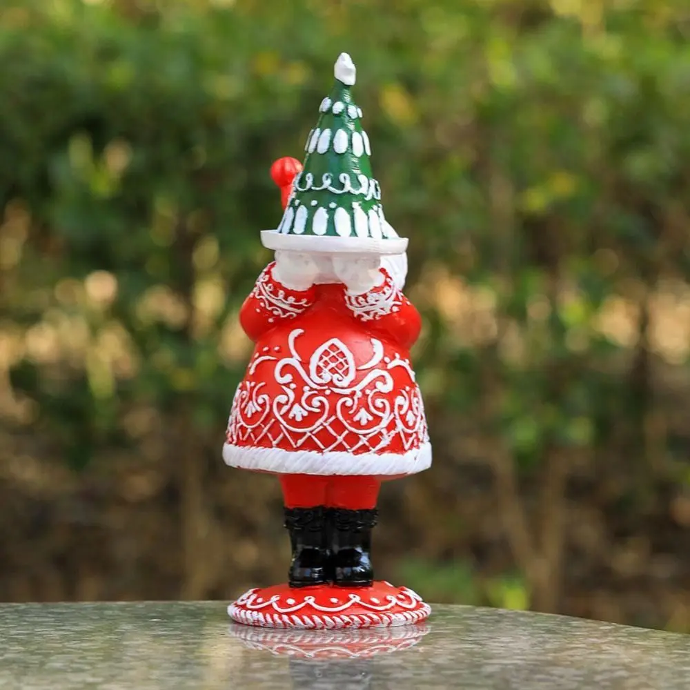 Adorable Cute Santa Claus Ornaments Cartoon Exquisite Resin Santa Claus Statues Unique Christmas Ornament Outdoor Decor