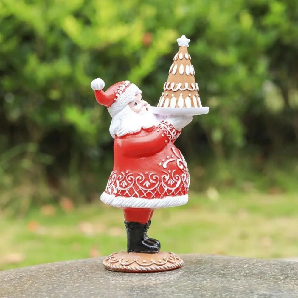 Adorable Cute Santa Claus Ornaments Cartoon Exquisite Resin Santa Claus Statues Unique Christmas Ornament Outdoor Decor