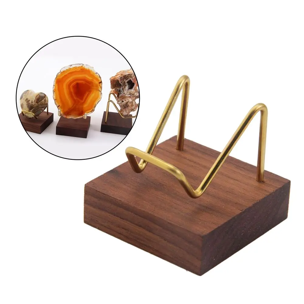 Walnut Base For Crystal Minerals Ores Agate Rocks Display Holder Mineral Stand Wood Support Base Rack