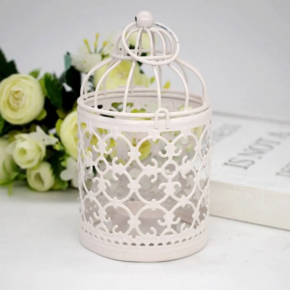 Birdcage Shape Bird Cage Candle Holder Iron Art Decorative Bird Lantern Tealight Exquisite Metal Candlestick Home Decor