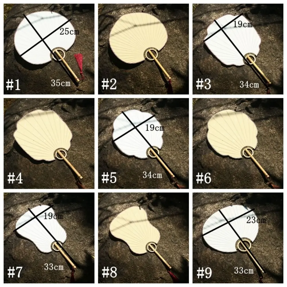 Portable DIY Xuan Paper Fan Bamboo Handle Blank Japanese Style DIY Fan Classical Handmade Hand Painted Fan Painting Creation