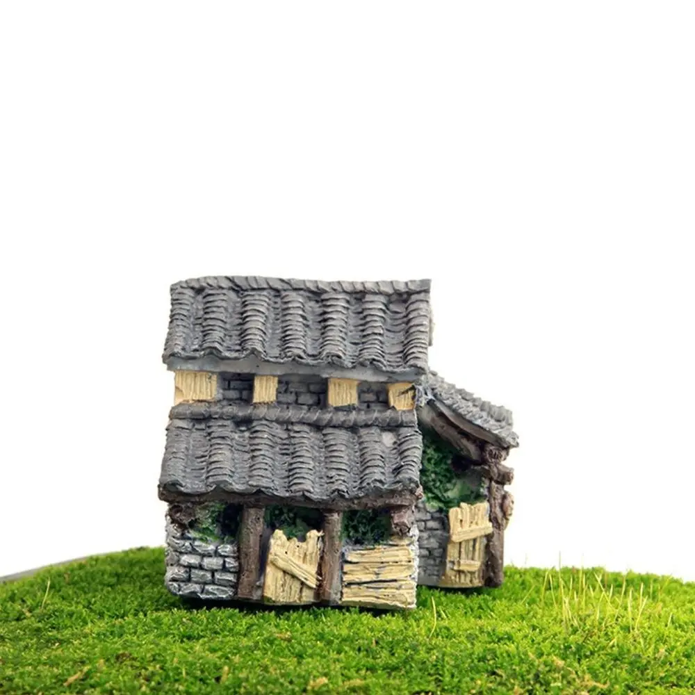 Mini 1 pcs Tradiational Crafts DIY Scene Statue House Model Figurines Bonsai Decor