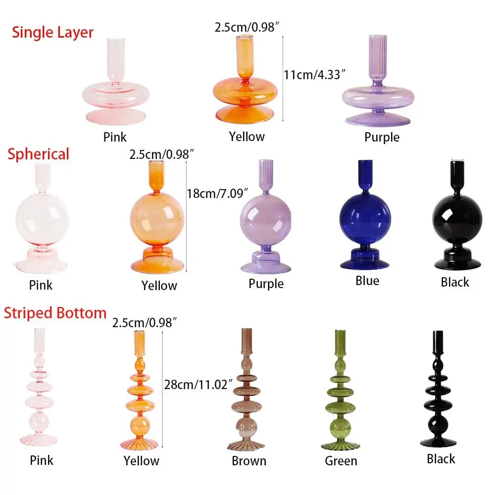 Spherical With Dried Flowers Bookshelf Decoration Wedding Party Single Layer Vase Candlesticks Candle Holders Table Ornaments