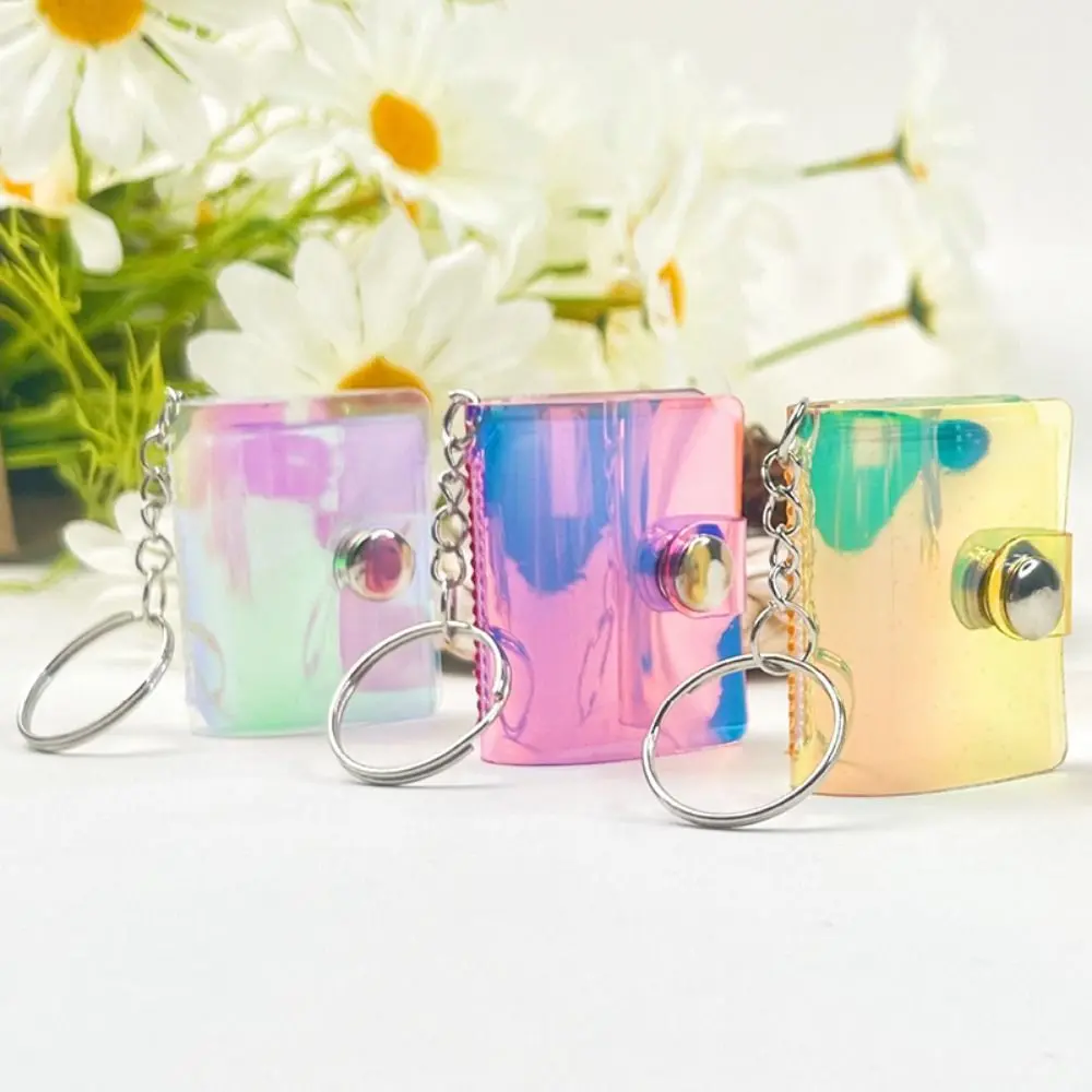 Thickened Hanging Chain Photo Album Wear-resistant With Buckle Pocket Keychain Album Hanging Mini Card Holder Birthday Gift