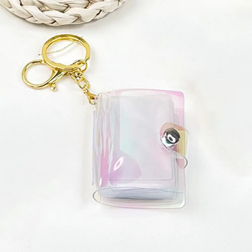 Thickened Hanging Chain Photo Album Wear-resistant With Buckle Pocket Keychain Album Hanging Mini Card Holder Birthday Gift